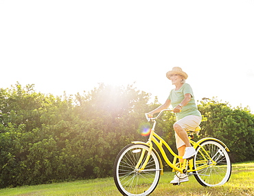 Senior woman on bike