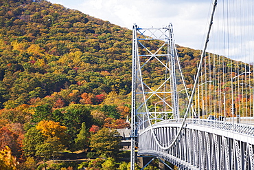 View of bridge in autumn, USA, New York State, Bear Mountain