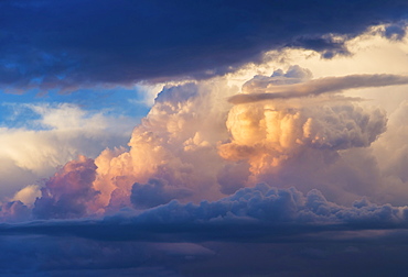 Cumulus clouds on blue sky