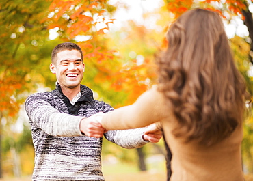 Couple in Central Park, USA, New York State, New York City