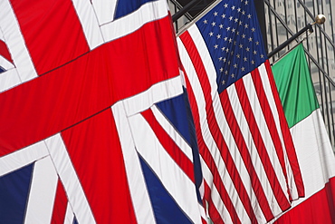 British, American and Italian flags