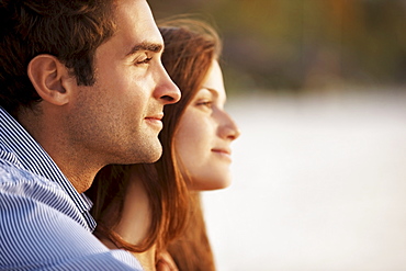 Portrait of couple on beach