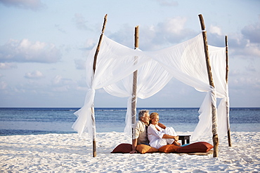 Portrait of couple on beach, Thailand 