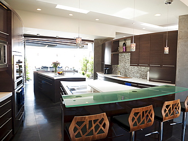 Interior of modern domestic kitchen