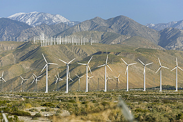 United States, California, Wind farm in mountains