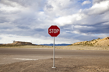 Stop sign in remote area 