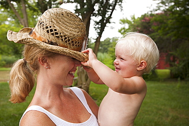 Woman holding baby