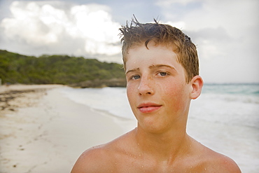 Portrait of boy on beach