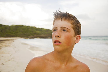 Portrait of boy on beach