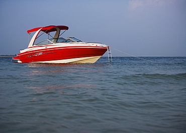 Surface shot of boat in water, Florida, United States