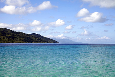 Raiatea, View of calm sea and islands, French Polynesia, Raiatea