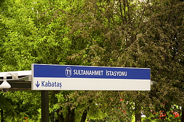 Turkey, Istanbul, station sign