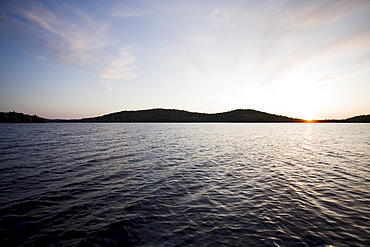 USA, New York State, Adirondack Mountains, Lake Placid at sunset