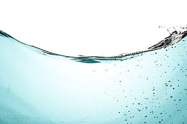 Water with bubbles on white background