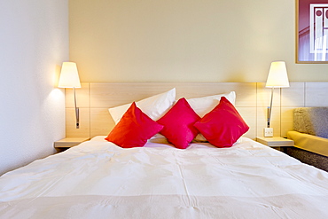 Pillows on bed in luxury home