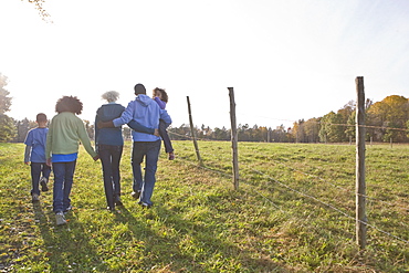 Family going for a walk