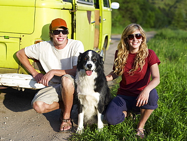 Couple with dog