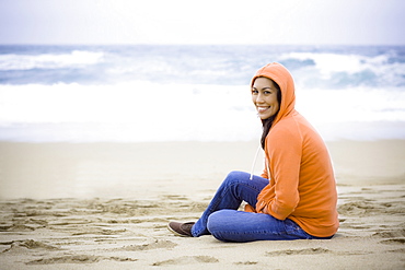 A woman at the beach