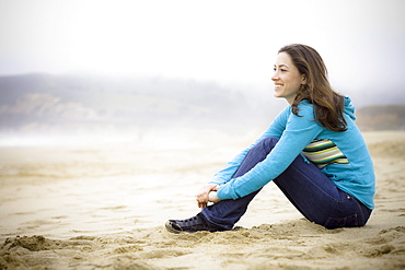 A woman at the beach