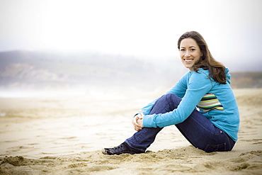 A woman at the beach
