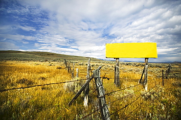 Field and fence, Steamboat Springs, Colorado, USA