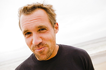 Portrait of man on beach