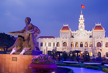 Statue of Ho Chi Minh at City Hall Ho Chi Minh City Saigon Vietnam