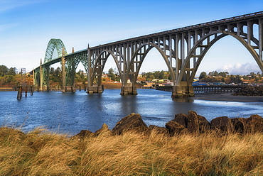 View of Yaquina Bay bridge, Newport, Oregon