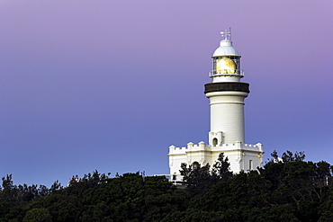 Lighthouse against evening sky, Australia, New South Wales, Cape Byron 