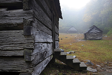 Huts on meadow, Smokey National Park, North Carolina