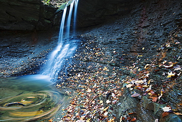 Small waterfalls in forest, Cleveland, Ohio