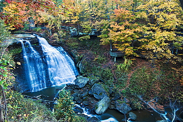 Small waterfalls in forest, Cleveland, Ohio