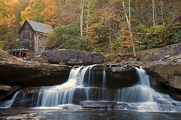 Mill on creek in forest, Babcock State Park, West Virginia