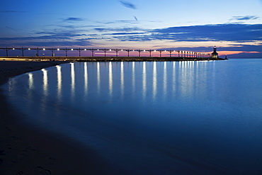 Michigan City Lighthouse at sunset