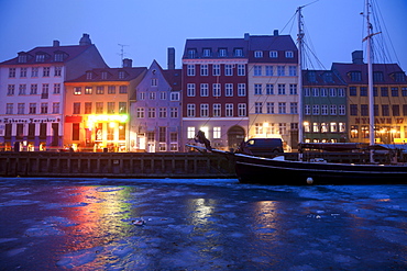 Nyhavn district on early winter morning