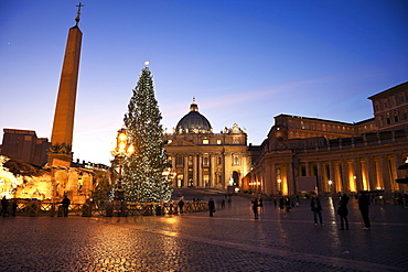 Saint Peter's Square and Saint Peter's Basilica in Christmas time