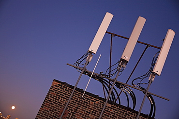 USA, Illinois, Chicago, Rooftop with antenna