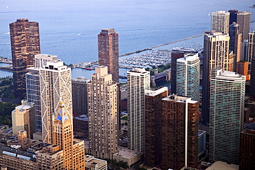 USA, Illinois, Chicago, Chicago downtown buildings, view from Hancock Tower