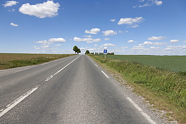 France, Picardy, Somme, Peronne, Rural highway