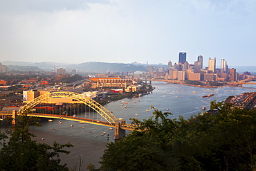 USA, Pennsylvania, Pittsburgh after heavy rain late afternoon