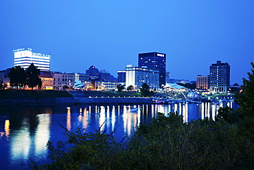 USA, West Virginia, Charleston, Skyline at night