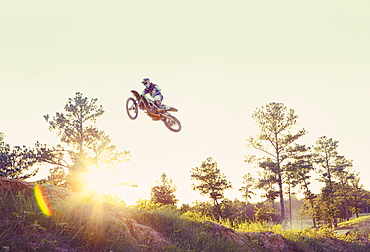 USA, Texas, Austin, Dirt bike jumping