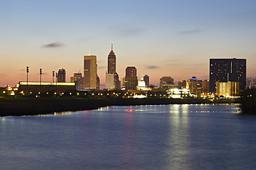 USA, Indiana, Indianapolis, Skyline with State Capitol Building