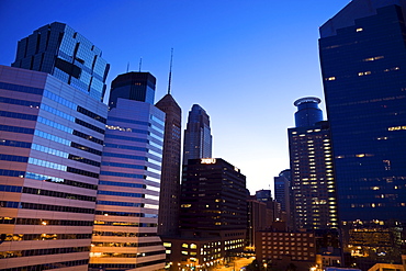 USA, Minnesota, Minneapolis downtown at sunrise