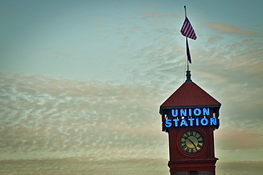 USA, Oregon, Portland, Top of Union Station tower