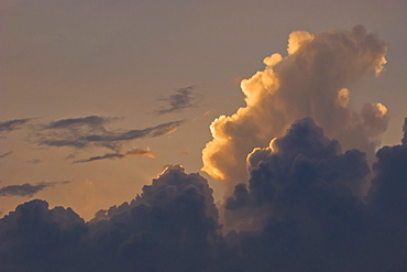 Sunset behind clouds