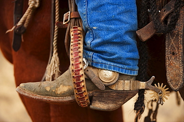 Cowboy boot with spur