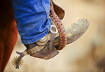 Cowboy boot with spur