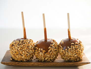 Studio Shot of caramel apples