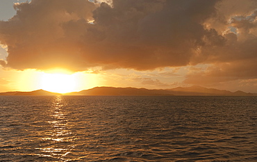 View of St. Thomas at sunset